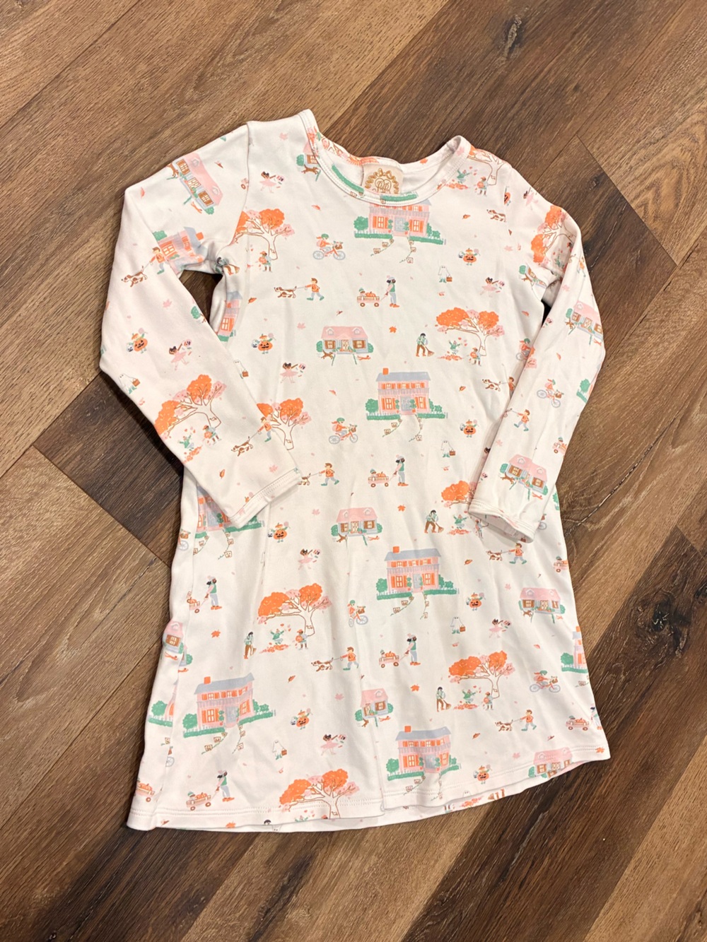 The Beaufort Bonnet Company Fall Scene Dress Thanksgiving Autumn Pumpkin 10 Girl - Picture 2 of 12